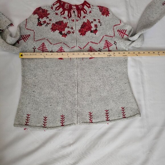 Villager Sport Liz Claiborne Angora Full Zip Cardigan Christmas Sweater Size XL - Picture 11 of 13